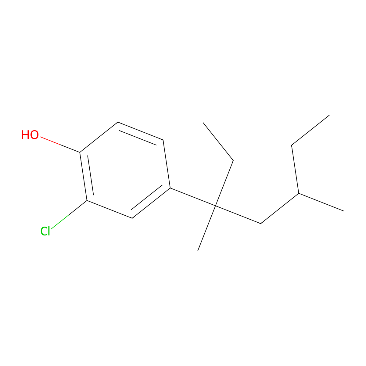2-Chloro-4-(1-ethyl-1,3-dimethyl-pentyl)-phenol molecular structure, CAS 1340493-34-6