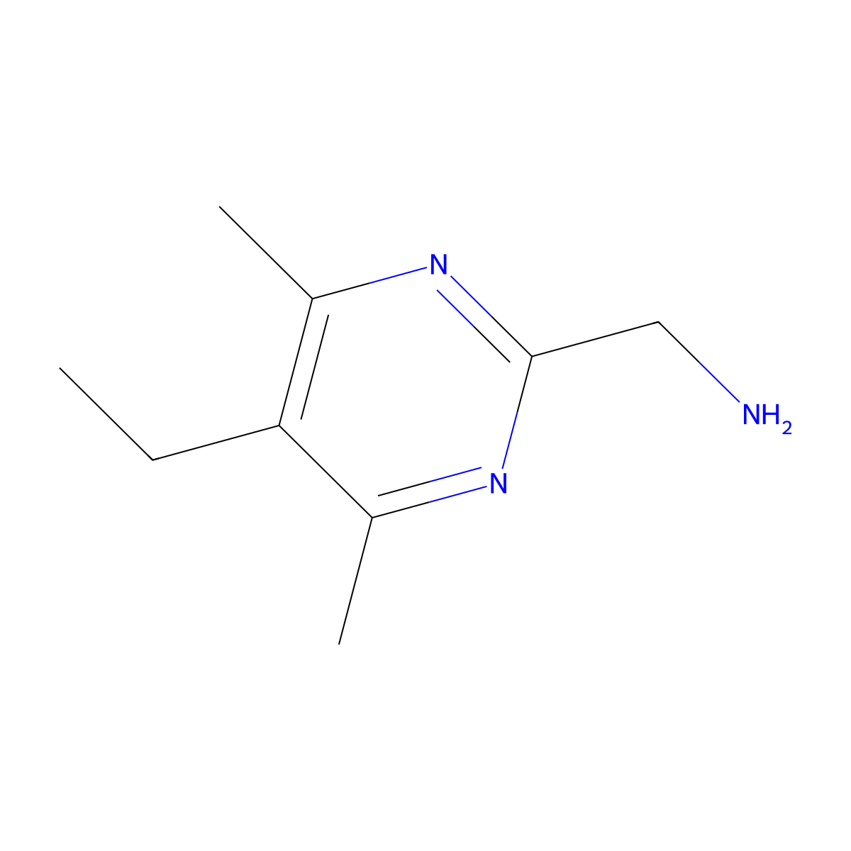 (5-Ethyl-4,6-dimethylpyrimidin-2-yl)methanamine molecular structure, CAS 1340495-16-0