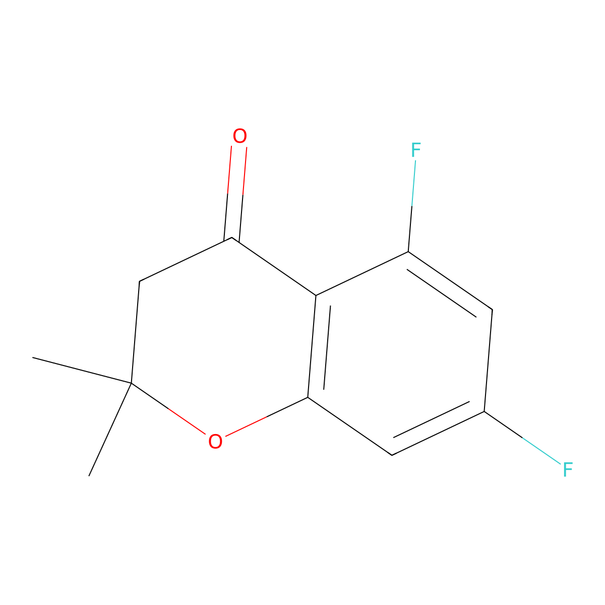 5,7-difluoro-2,2-dimethyl-3,4-dihydro-2H-1-benzopyran-4-one molecular structure, CAS 1340496-18-5