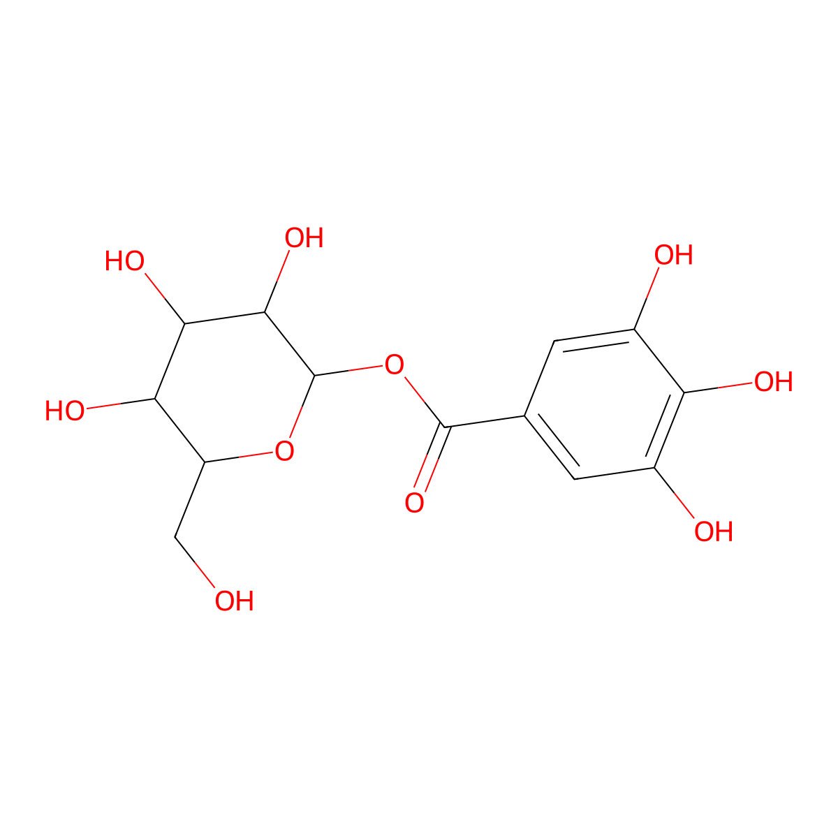 1-O-Galloyl-beta-D-glucose molecular structure, CAS 13405-60-2