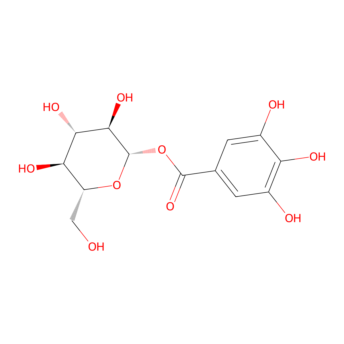 1-O-Galloyl-beta-D-glucose molecular structure, CAS 13405-60-2