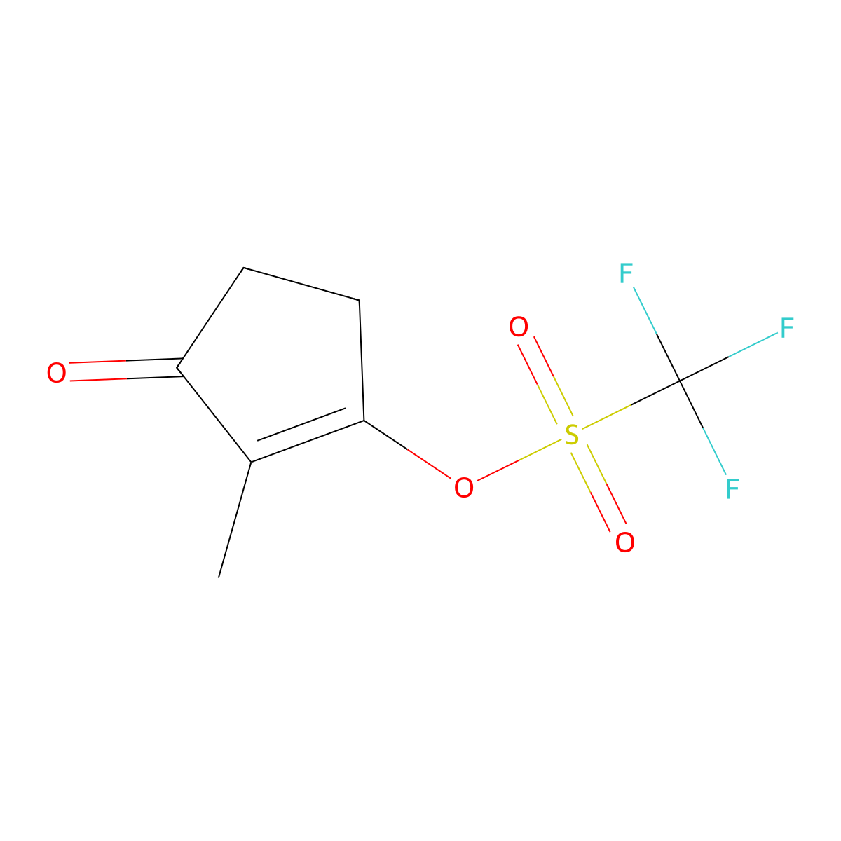 2-Methyl-3-oxocyclopent-1-en-1-yl trifluoromethanesulfonate molecular structure, CAS 134050-29-6