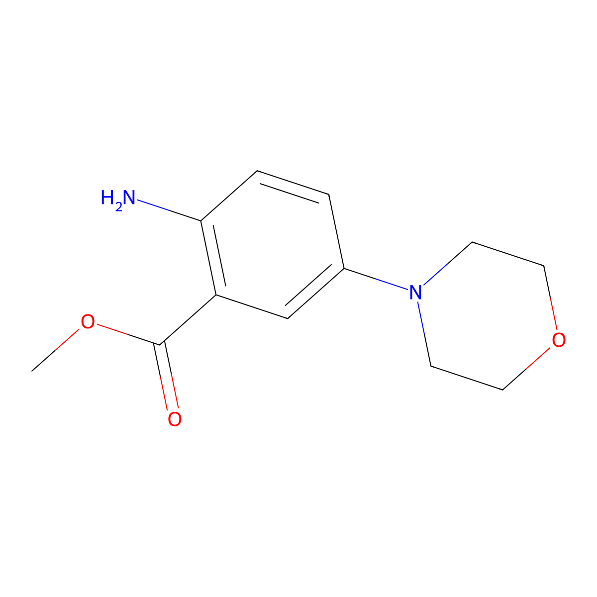 Methyl 2-amino-5-morpholin-4-ylbenzoate molecular structure, CAS 134050-76-3