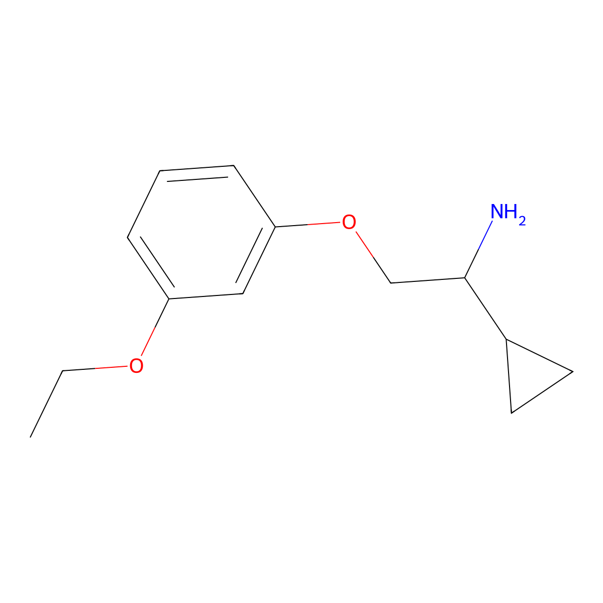 [1-Cyclopropyl-2-(3-ethoxyphenoxy)ethyl]amine molecular structure, CAS 1340500-21-1