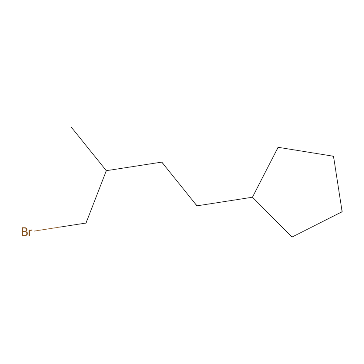 (4-Bromo-3-methylbutyl)cyclopentane molecular structure, CAS 1340500-54-0