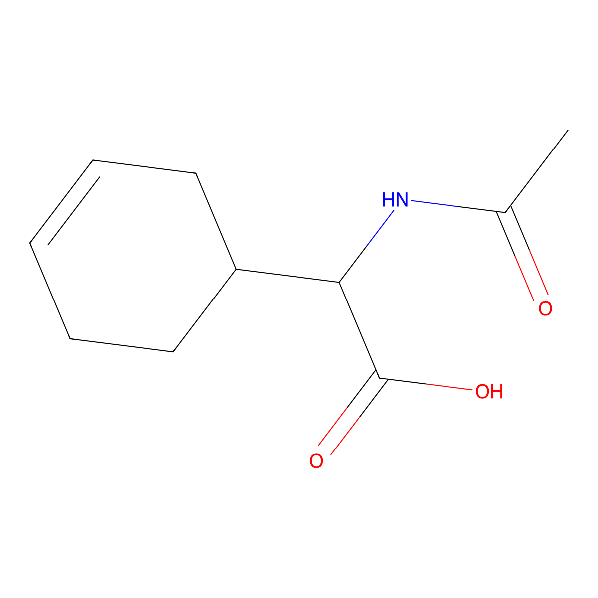 2-(Cyclohex-3-en-1-yl)-2-acetamidoacetic acid molecular structure, CAS 1340502-41-1