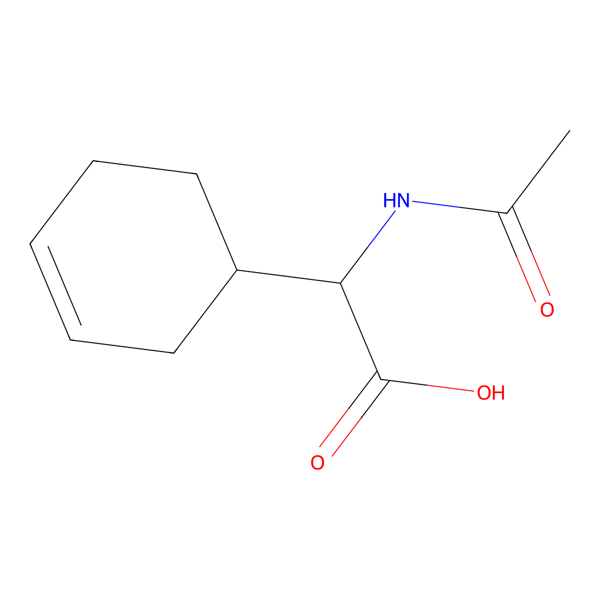 2-(Cyclohex-3-en-1-yl)-2-acetamidoacetic acid molecular structure, CAS 1340502-41-1