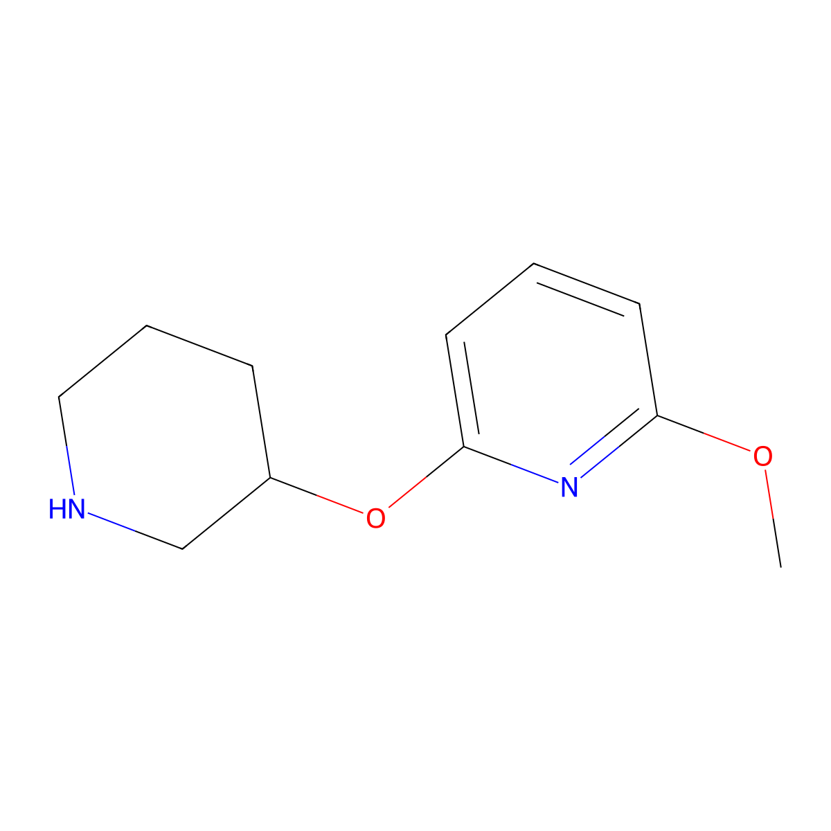 2-Methoxy-6-(piperidin-3-yloxy)pyridine molecular structure, CAS 1340502-88-6
