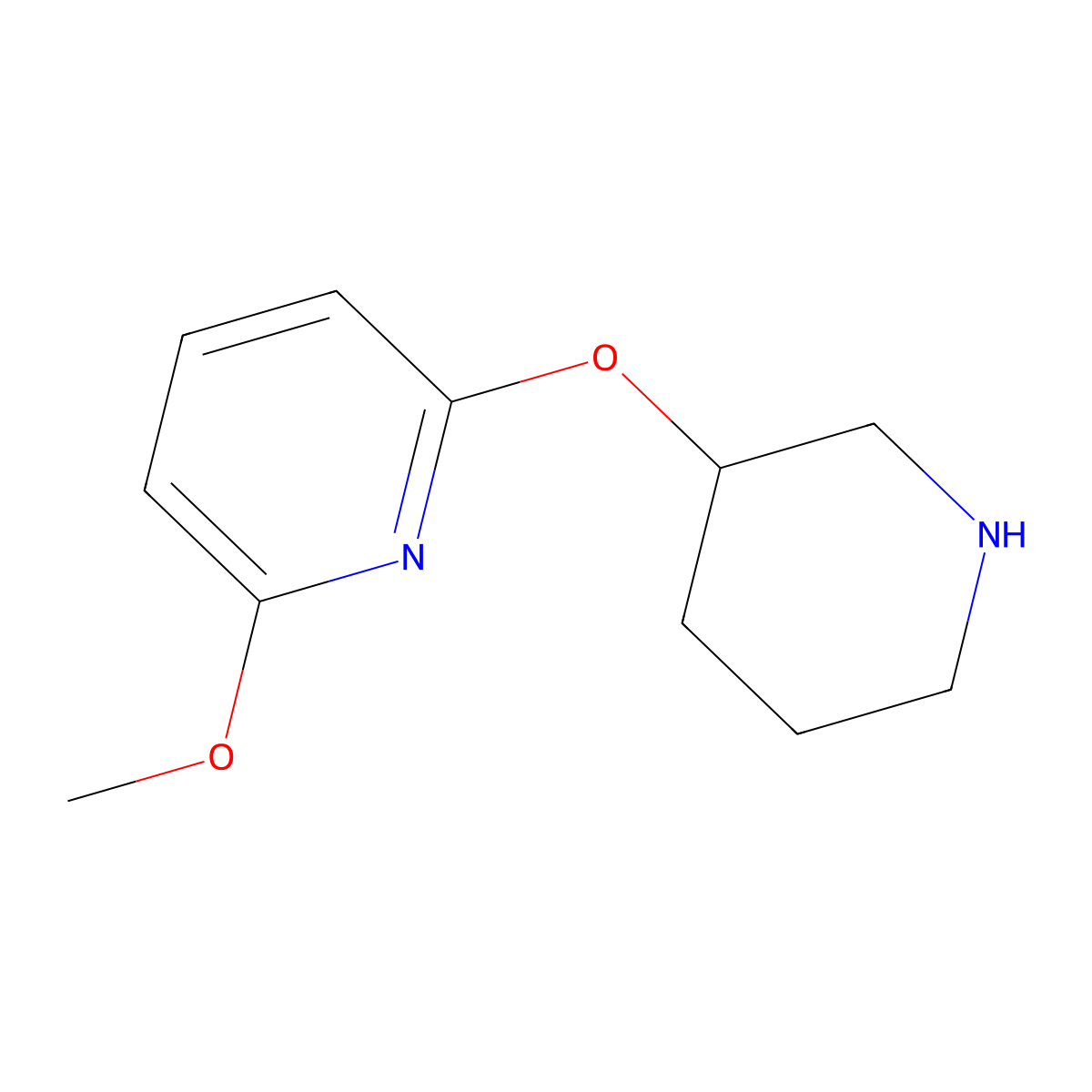 2-Methoxy-6-(piperidin-3-yloxy)pyridine molecular structure, CAS 1340502-88-6