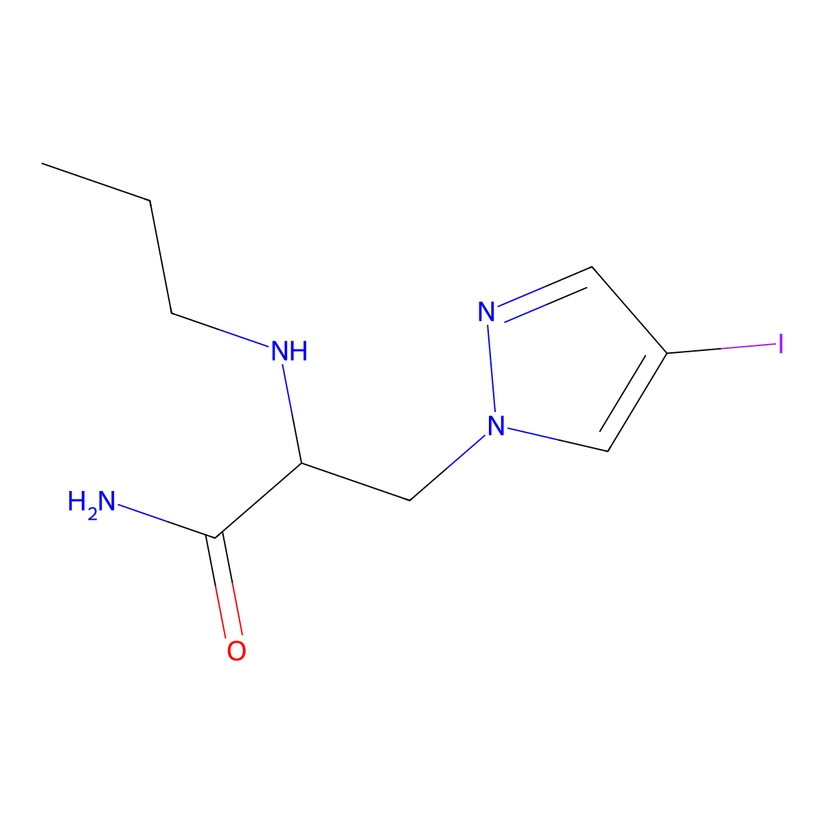 3-(4-Iodo-1h-pyrazol-1-yl)-2-(propylamino)propanamide molecular structure, CAS 1340509-75-2