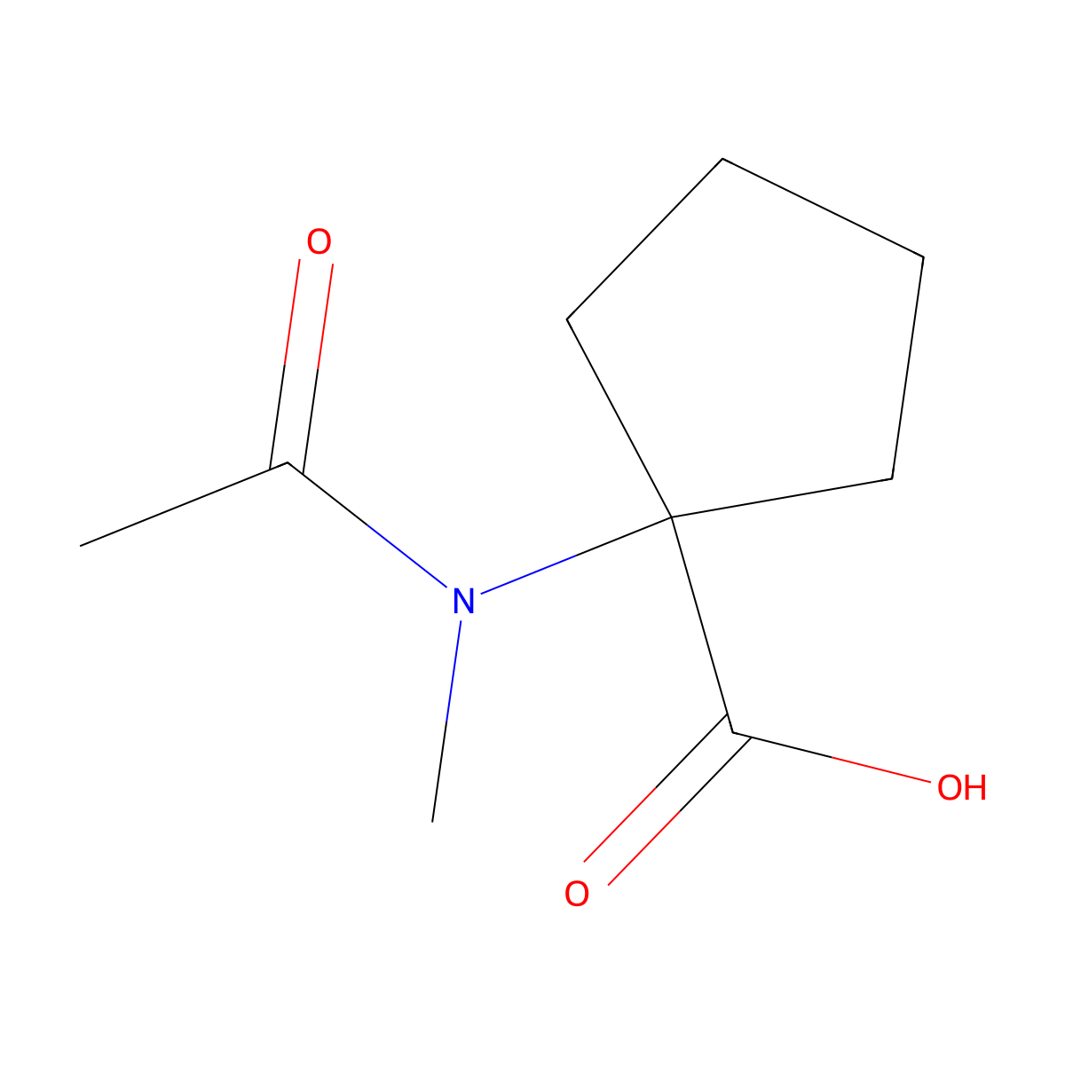 1-(n-Methylacetamido)cyclopentane-1-carboxylic acid molecular structure, CAS 1340509-96-7