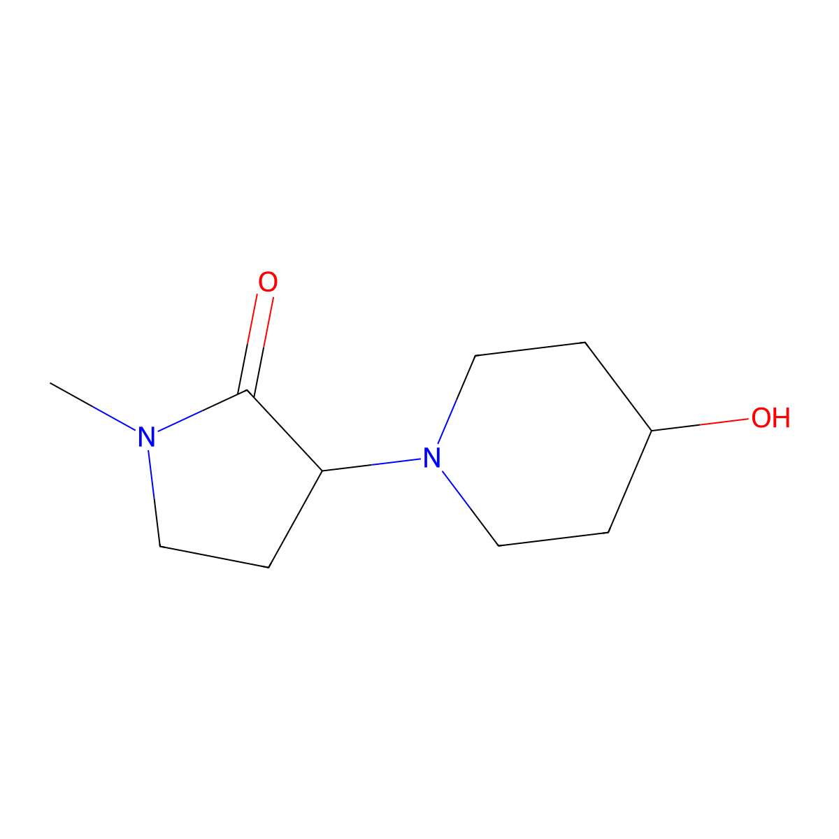 3-(4-Hydroxypiperidin-1-yl)-1-methylpyrrolidin-2-one molecular structure, CAS 1340510-64-6
