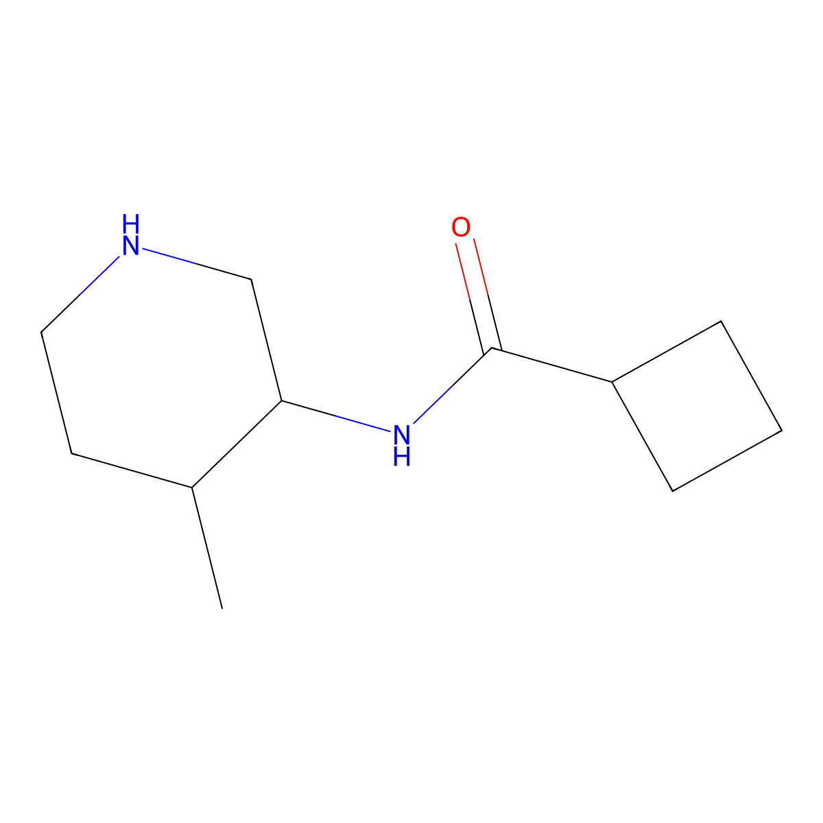 N-(4-methylpiperidin-3-yl)cyclobutanecarboxamide molecular structure, CAS 1340510-84-0