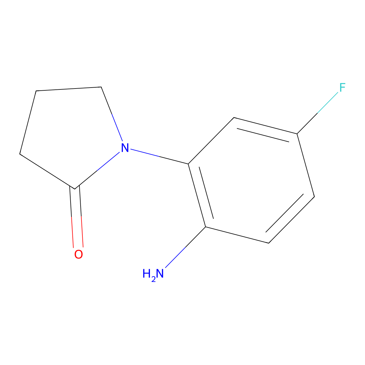 1-(2-Amino-5-fluorophenyl)pyrrolidin-2-one molecular structure, CAS 1340510-99-7