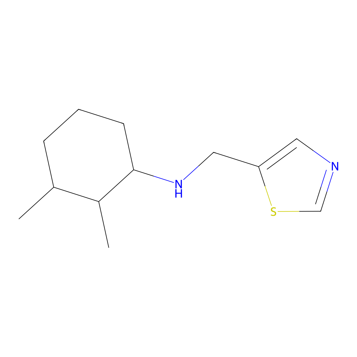 2,3-dimethyl-N-[(1,3-thiazol-5-yl)methyl]cyclohexan-1-amine molecular structure, CAS 1340511-69-4