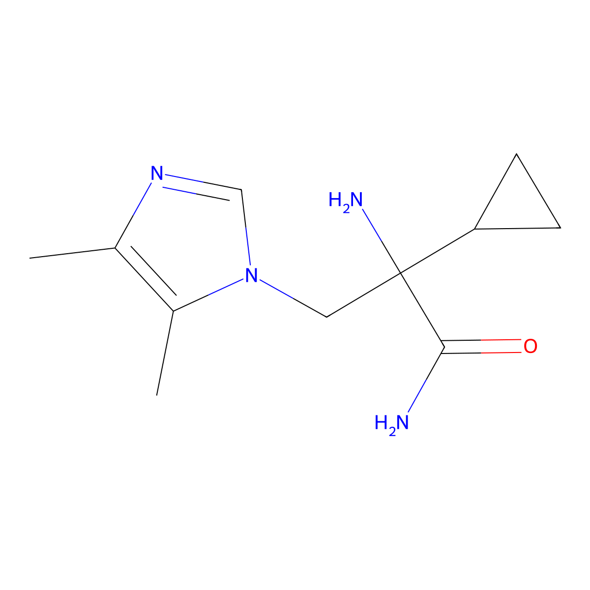2-Amino-2-cyclopropyl-3-(4,5-dimethyl-1h-imidazol-1-yl)propanamide molecular structure, CAS 1340511-89-8