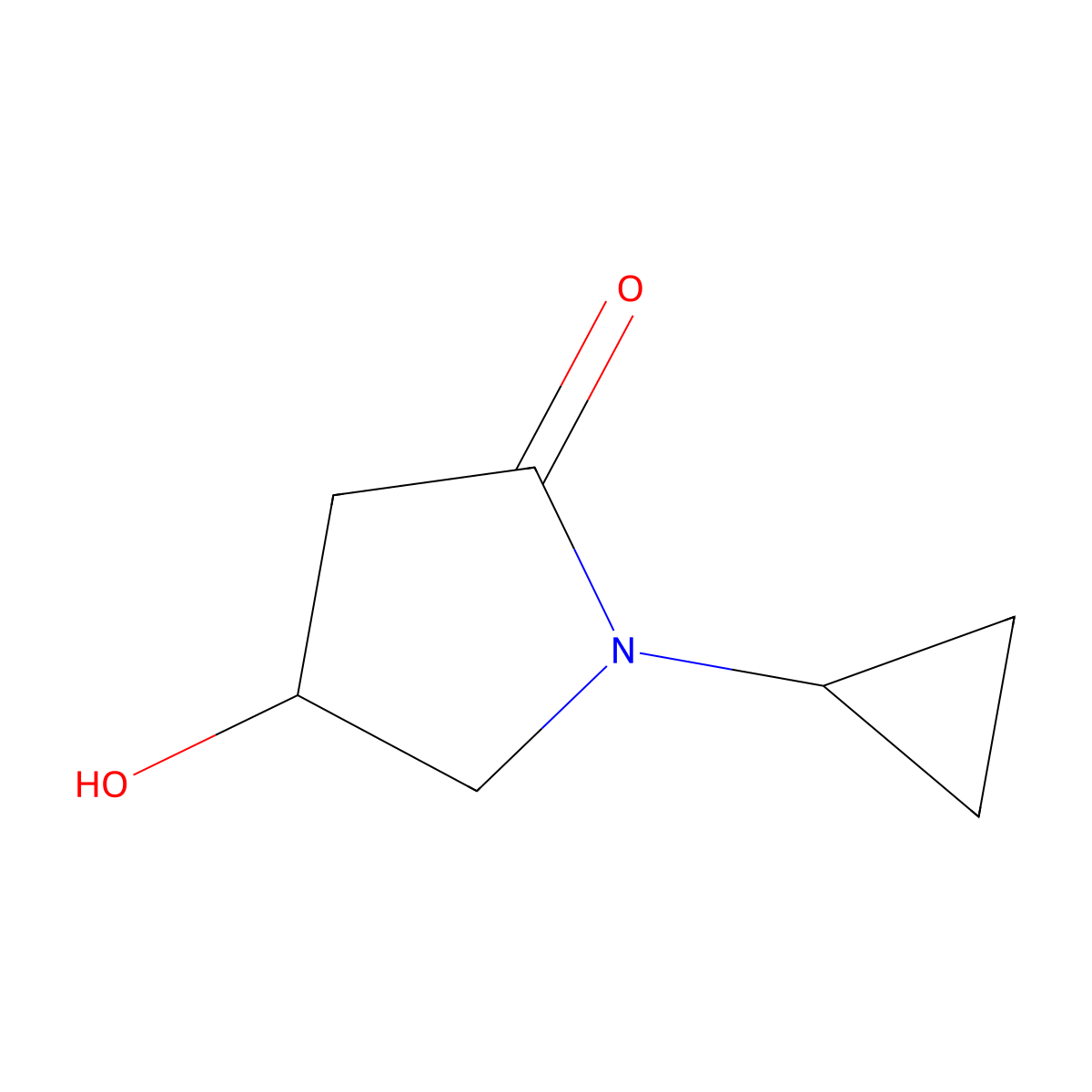 1-Cyclopropyl-4-hydroxypyrrolidin-2-one molecular structure, CAS 1340512-90-4