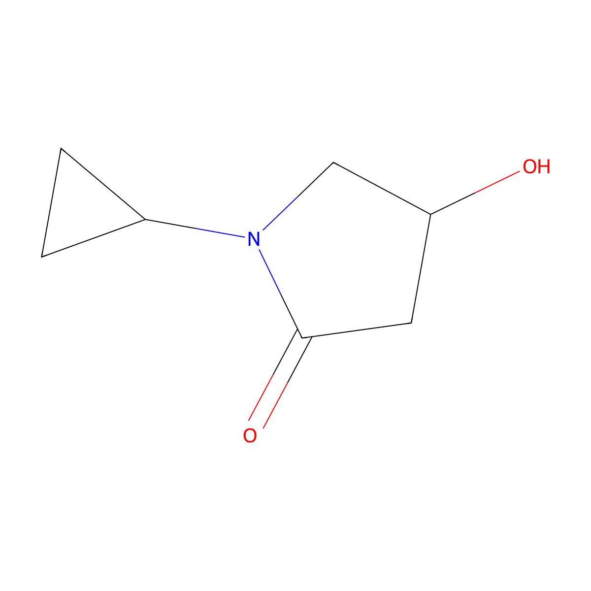 1-Cyclopropyl-4-hydroxypyrrolidin-2-one molecular structure, CAS 1340512-90-4