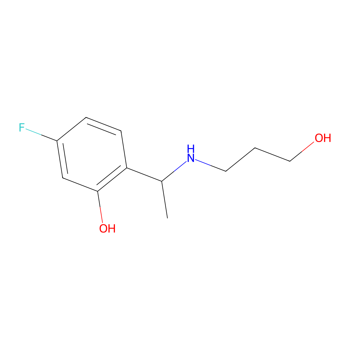 5-Fluoro-2-{1-[(3-hydroxypropyl)amino]ethyl}phenol molecular structure, CAS 1340514-02-4