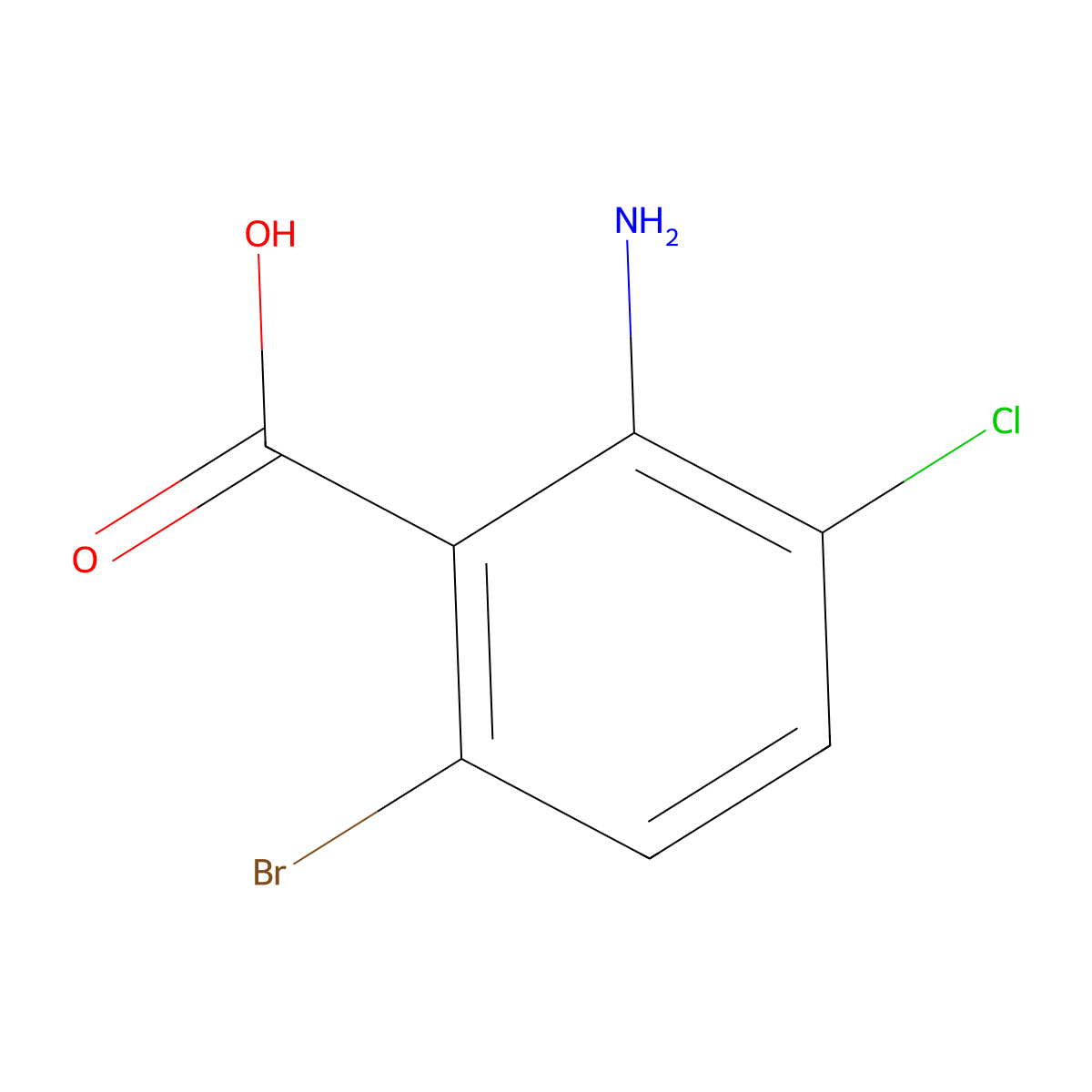 2-Amino-6-bromo-3-chlorobenzoic acid molecular structure, CAS 1340518-19-5