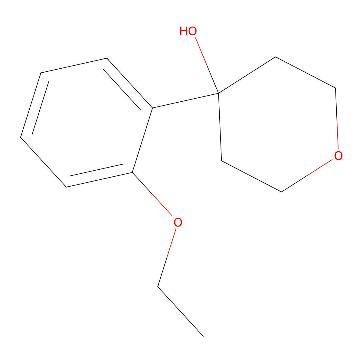 4-(2-Ethoxyphenyl)oxan-4-ol molecular structure, CAS 1340520-49-1