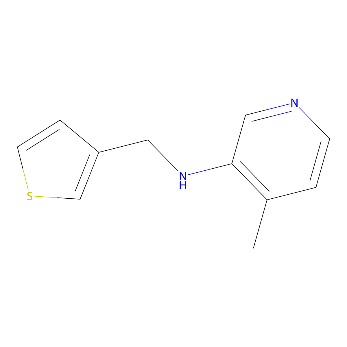 4-methyl-N-(thiophen-3-ylmethyl)pyridin-3-amine molecular structure, CAS 1340521-62-1