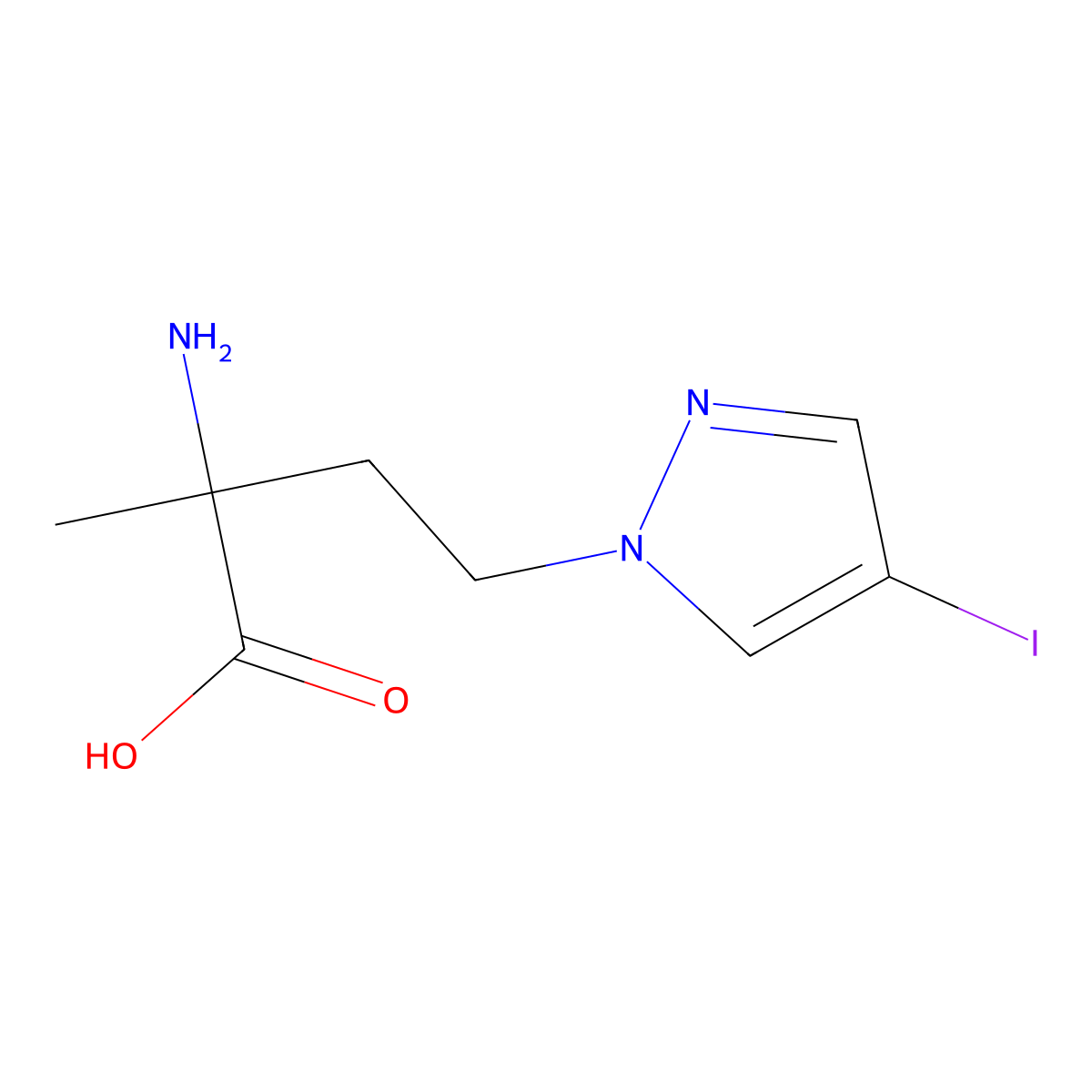 2-Amino-4-(4-iodo-1h-pyrazol-1-yl)-2-methylbutanoic acid molecular structure, CAS 1340521-96-1