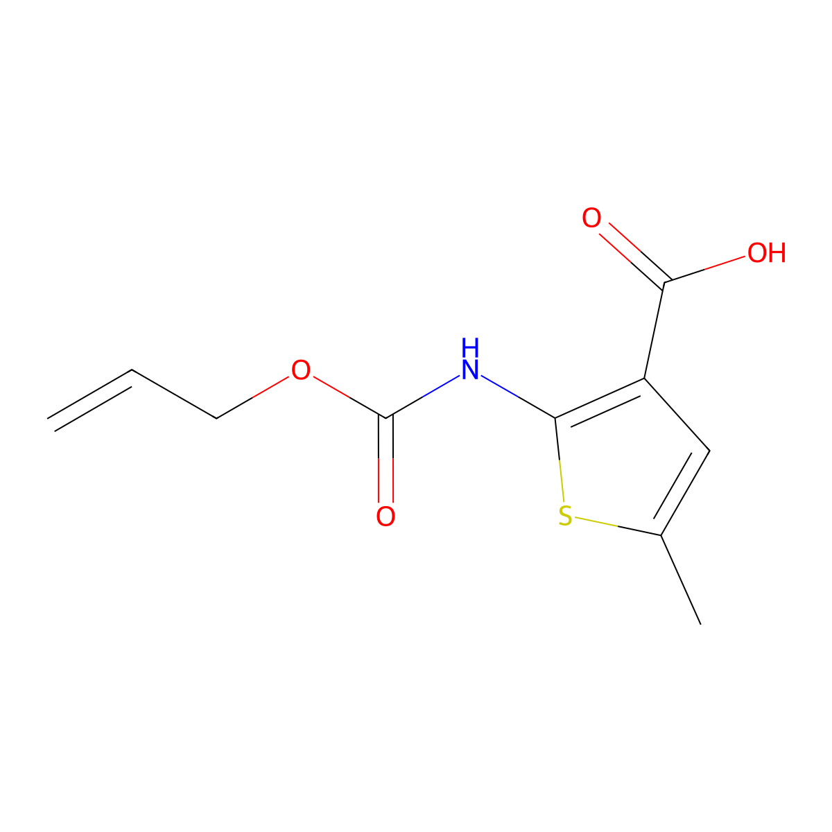 5-Methyl-2-{[(prop-2-en-1-yloxy)carbonyl]amino}thiophene-3-carboxylic acid molecular structure, CAS 1340525-56-5