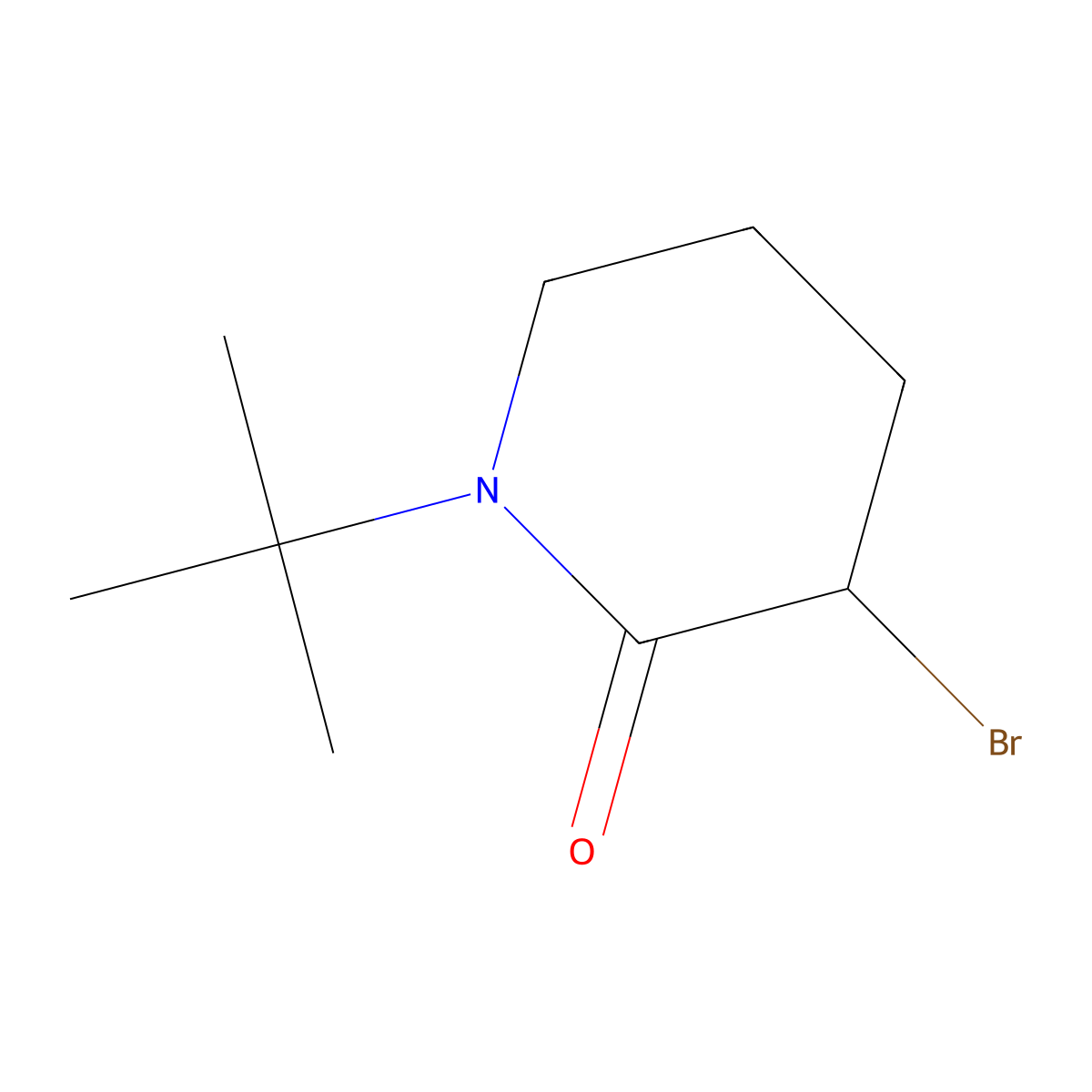 3-Bromo-1-tert-butylpiperidin-2-one molecular structure, CAS 1340526-76-2
