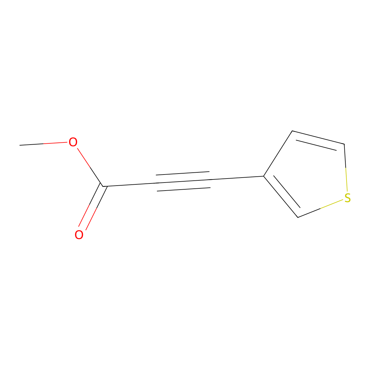 Methyl 3-(thiophen-3-yl)prop-2-ynoate molecular structure, CAS 1340531-00-1