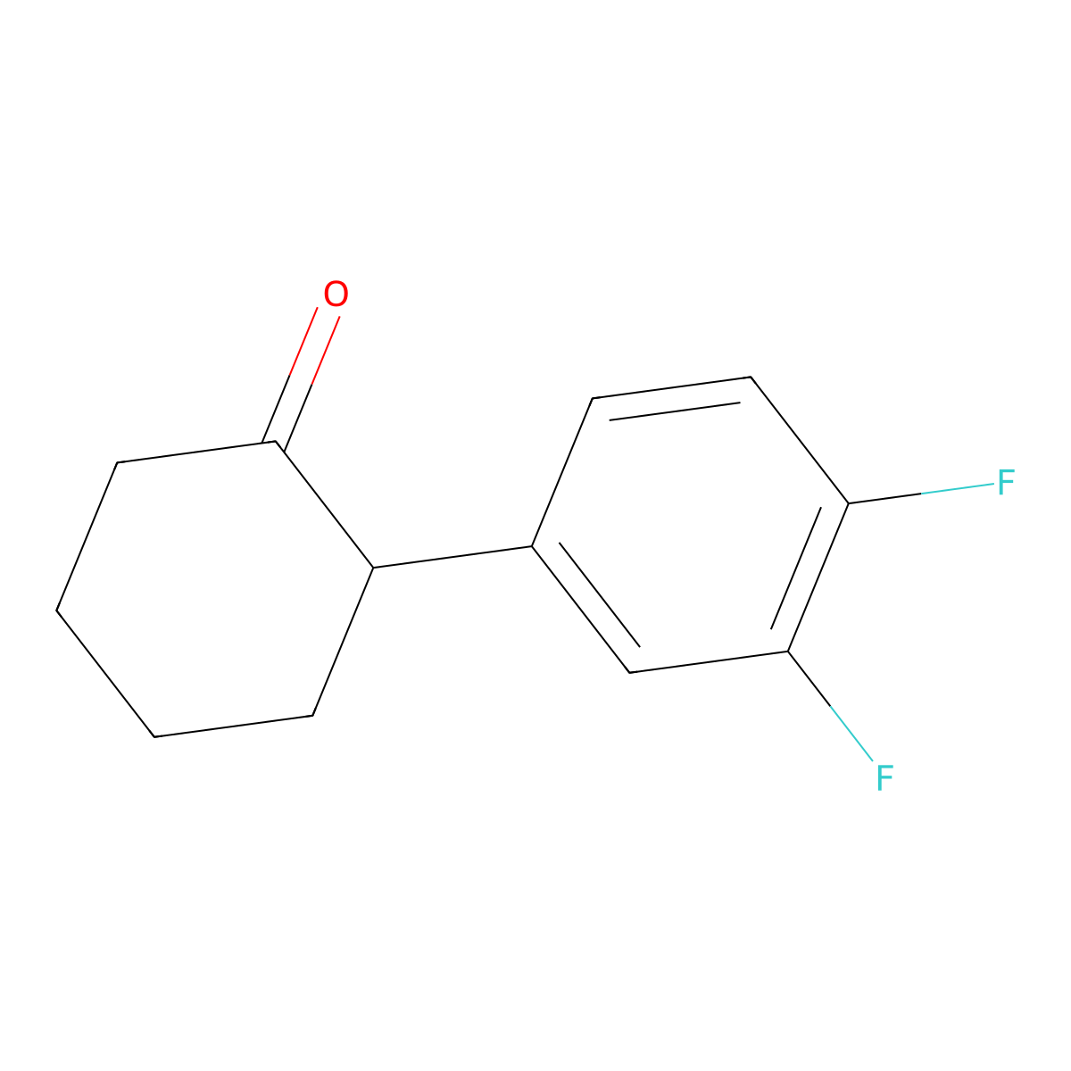 2-(3,4-Difluorophenyl)cyclohexan-1-one molecular structure, CAS 1340532-09-3