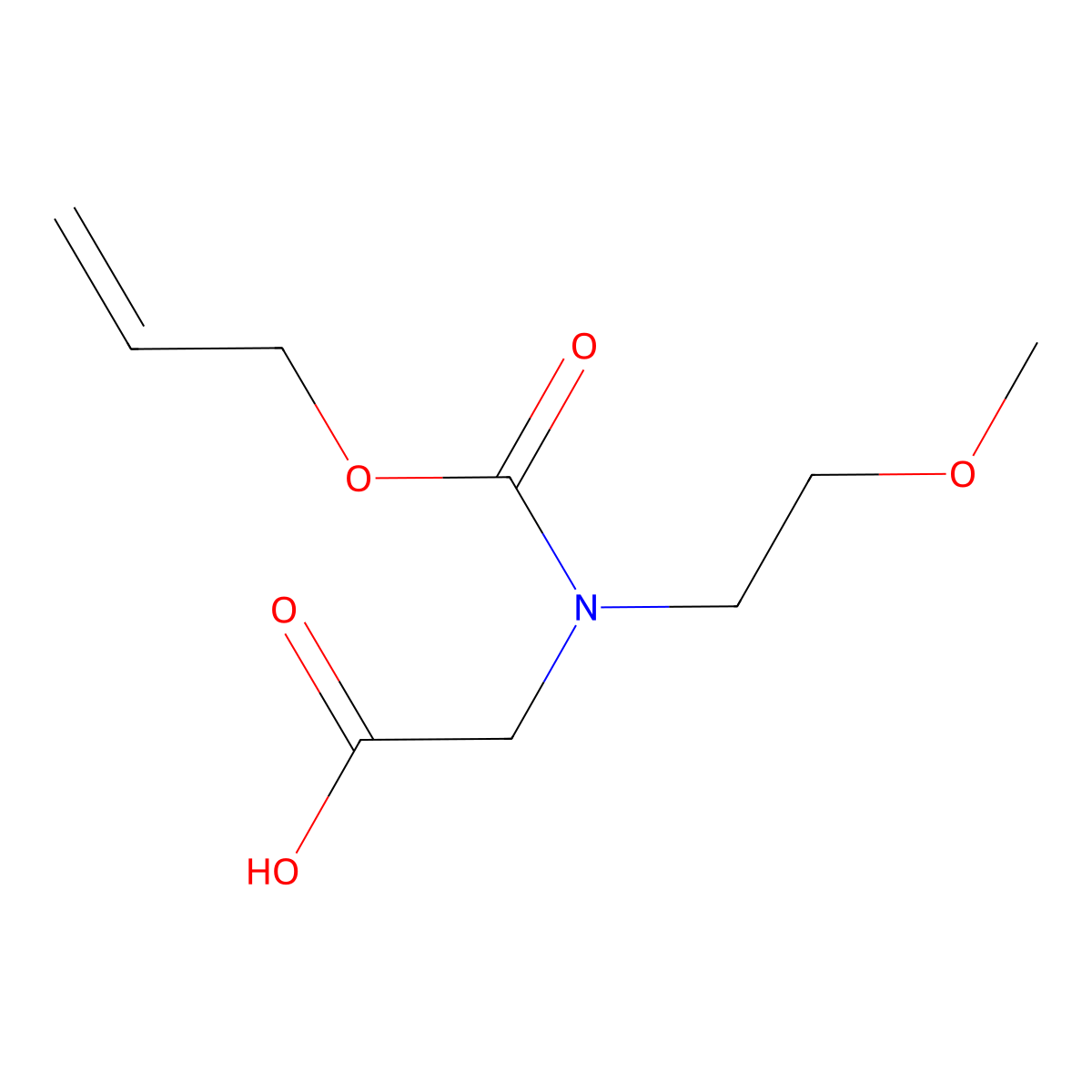 2-[(2-Methoxyethyl)[(prop-2-en-1-yloxy)carbonyl]amino]acetic acid molecular structure, CAS 1340534-90-8