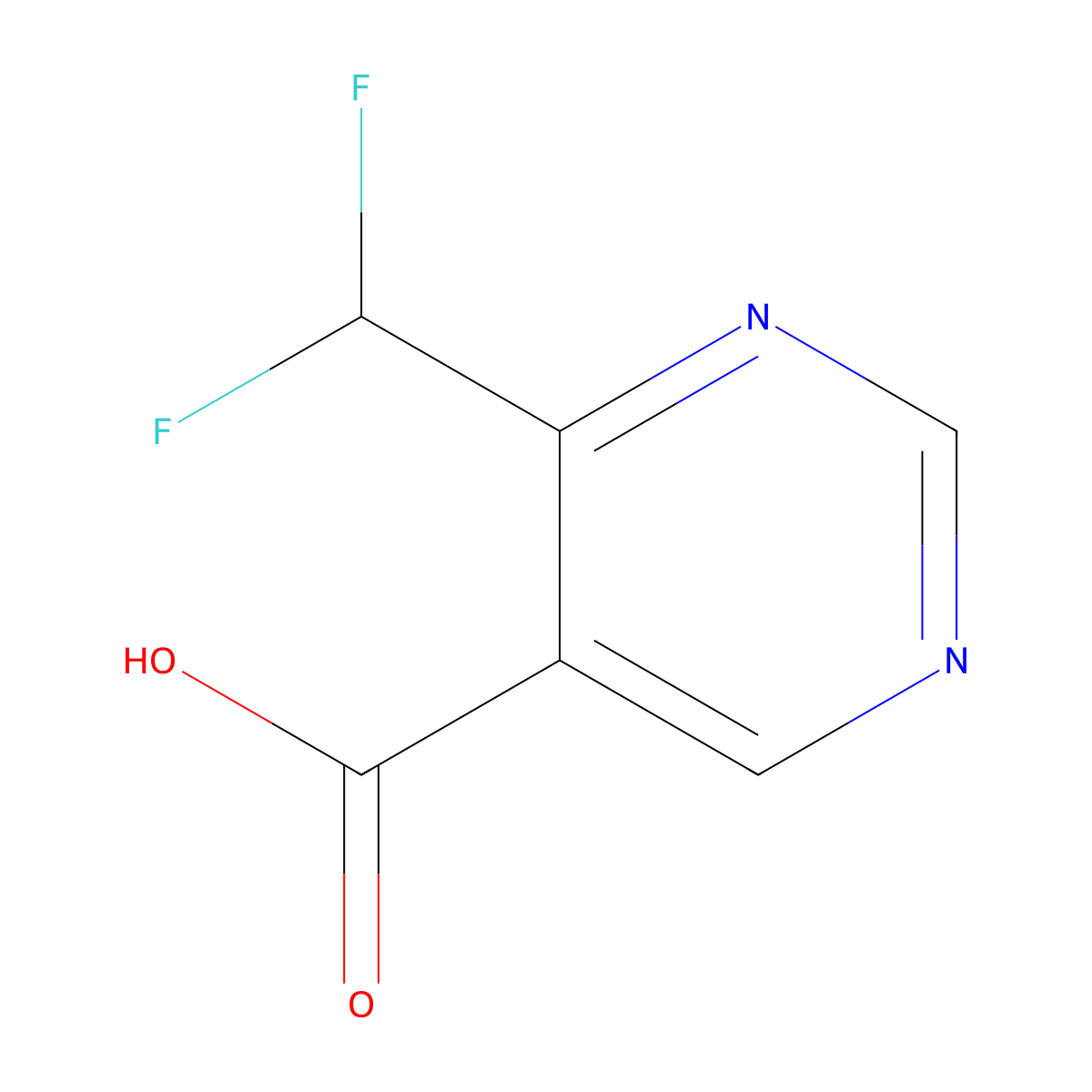 4-(Difluoromethyl)pyrimidine-5-carboxylic acid molecular structure, CAS 1340535-05-8