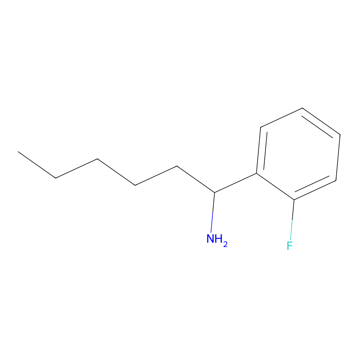 1-(2-Fluorophenyl)hexan-1-amine molecular structure, CAS 1340535-52-5