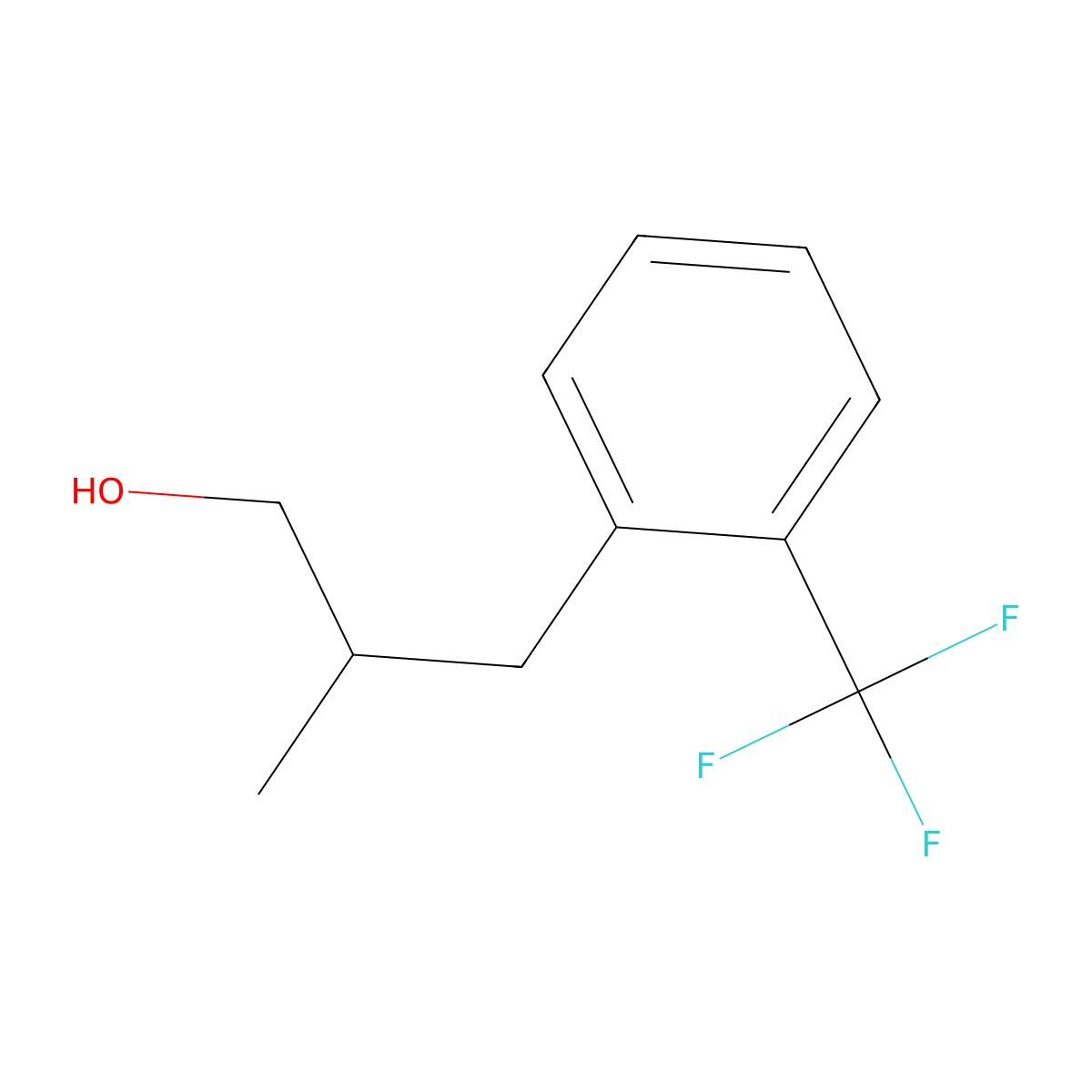 2-Methyl-3-(2-(trifluoromethyl)phenyl)propan-1-ol molecular structure, CAS 1340535-53-6