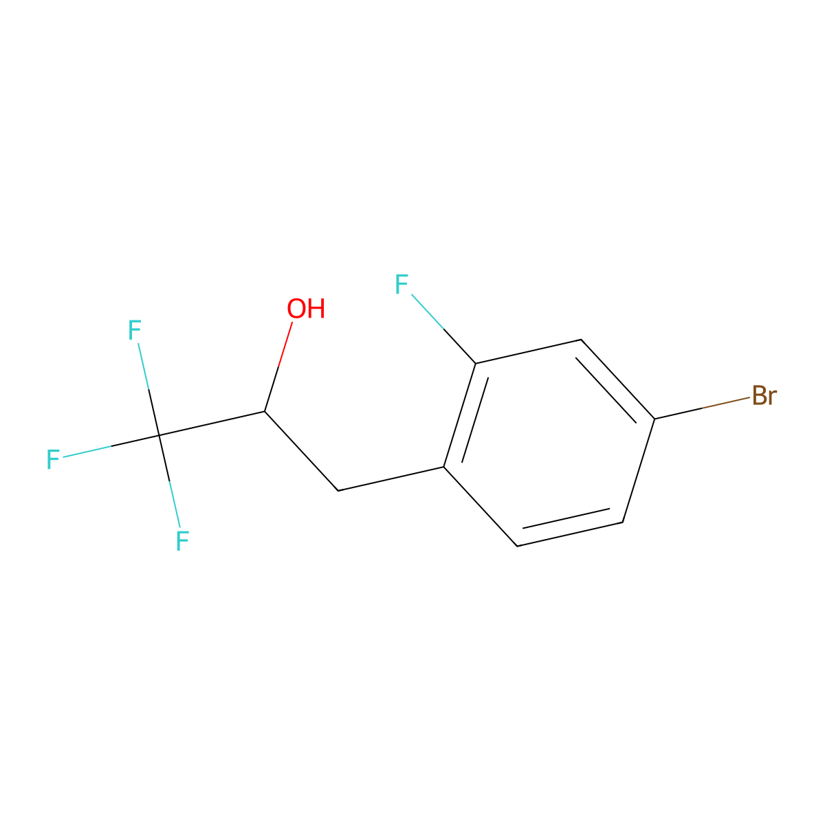 3-(4-Bromo-2-fluorophenyl)-1,1,1-trifluoropropan-2-ol molecular structure, CAS 1340535-60-5