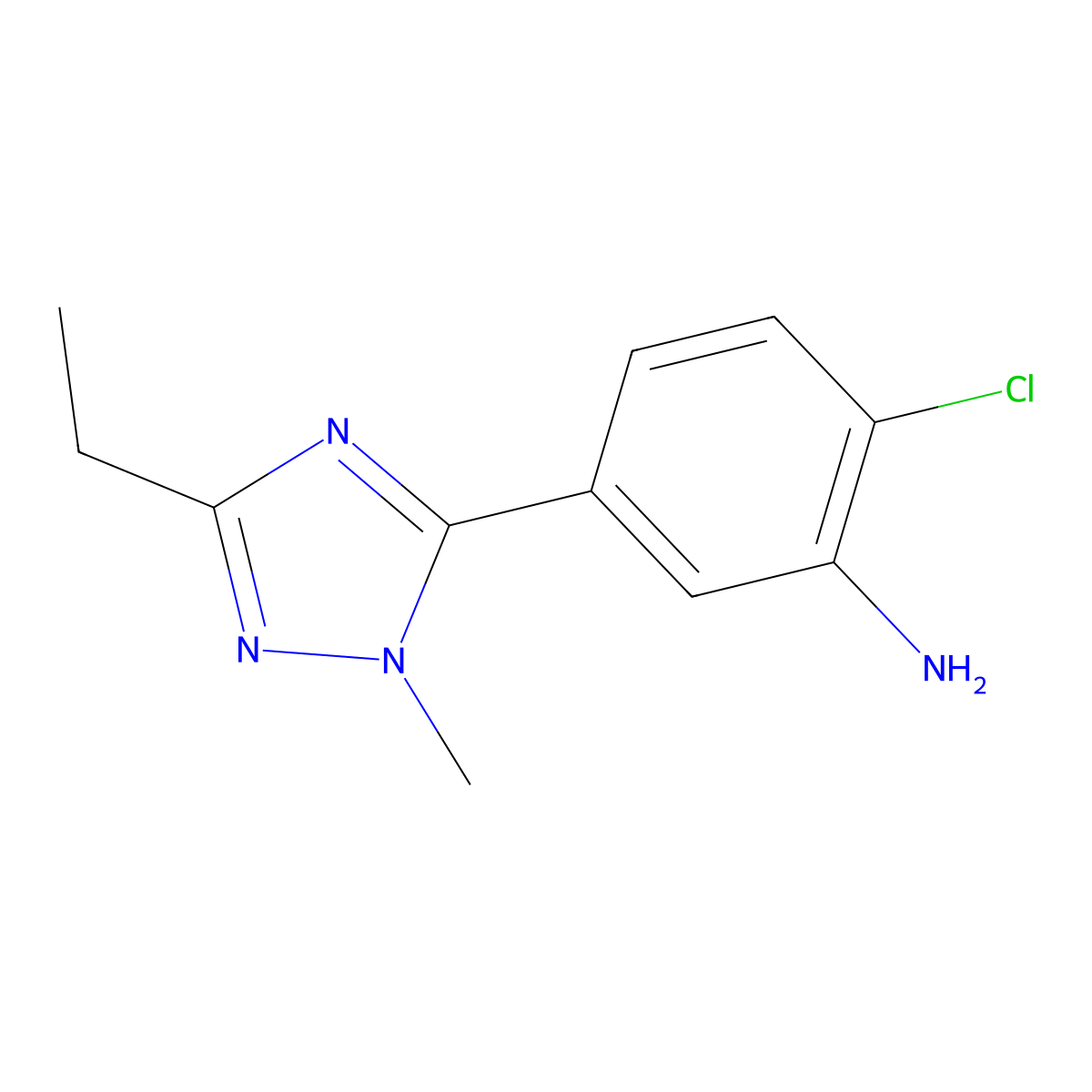 2-Chloro-5-(3-ethyl-1-methyl-1h-1,2,4-triazol-5-yl)aniline molecular structure, CAS 1340536-85-7