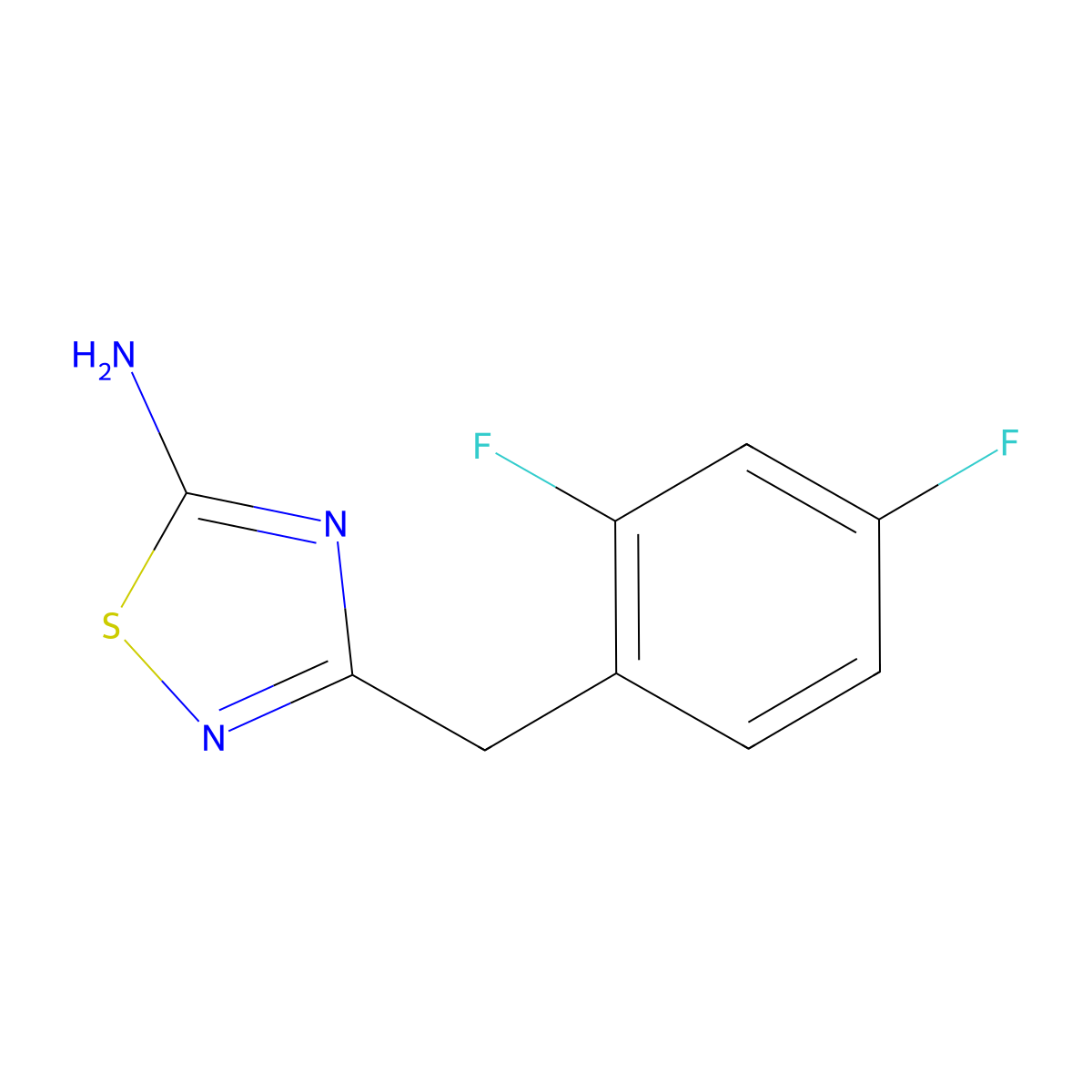 3-[(2,4-Difluorophenyl)methyl]-1,2,4-thiadiazol-5-amine molecular structure, CAS 1340538-90-0