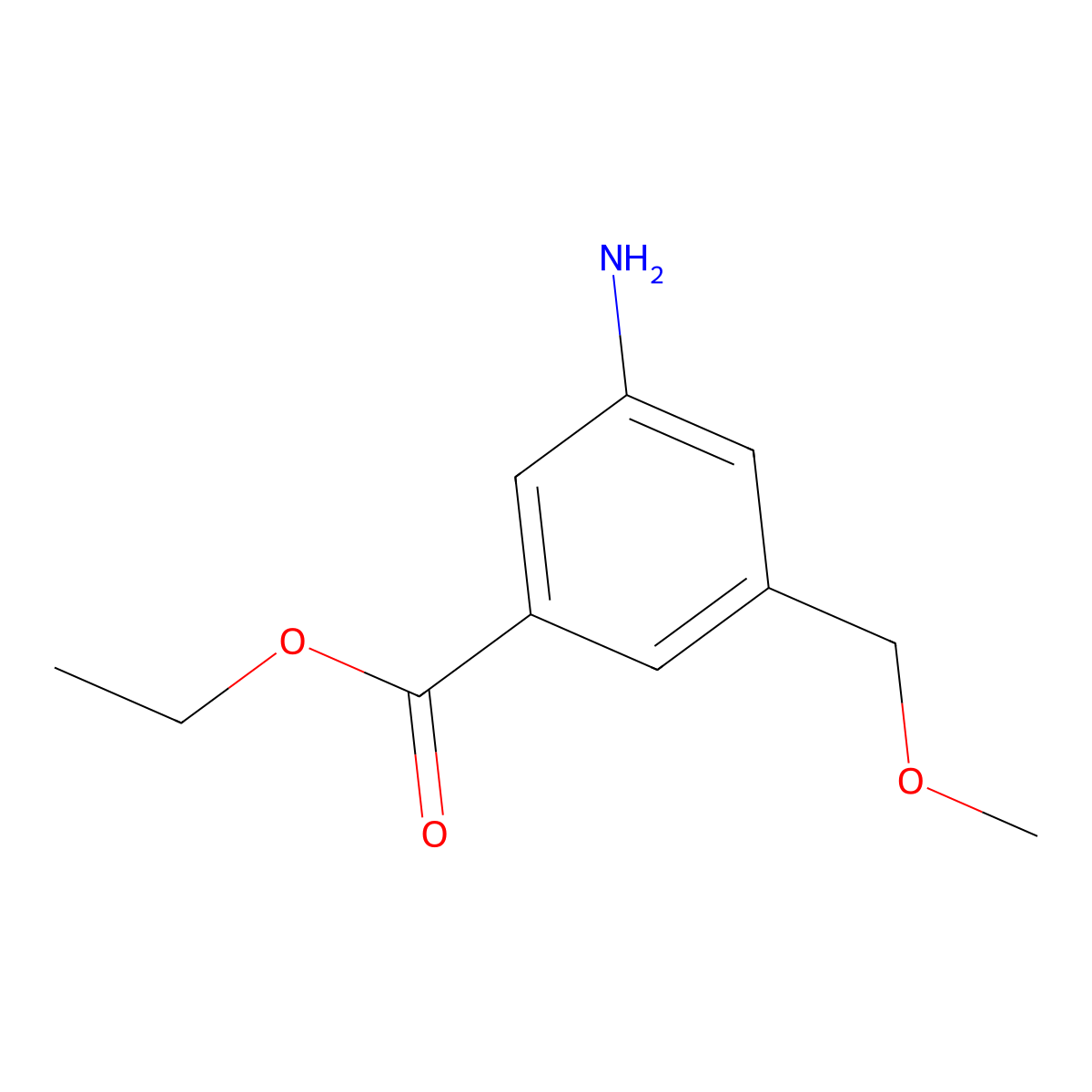 Ethyl 3-amino-5-(methoxymethyl)benzoate molecular structure, CAS 1340539-10-7