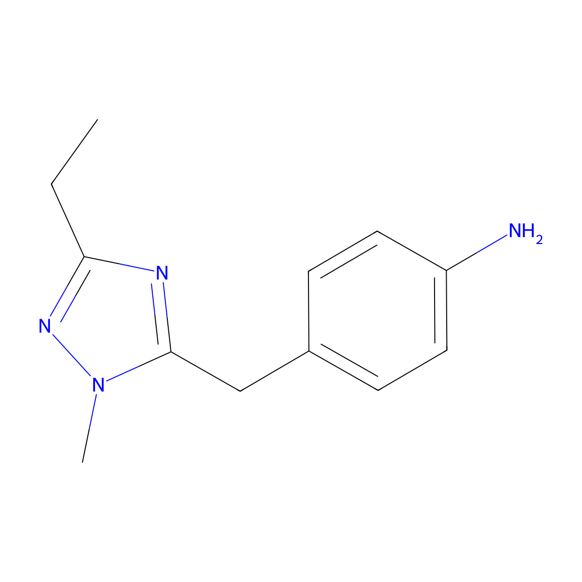 4-((3-Ethyl-1-methyl-1h-1,2,4-triazol-5-yl)methyl)aniline molecular structure, CAS 1340539-57-2