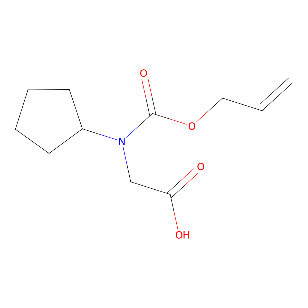 2-{Cyclopentyl[(prop-2-en-1-yloxy)carbonyl]amino}acetic acid molecular structure, CAS 1340549-84-9
