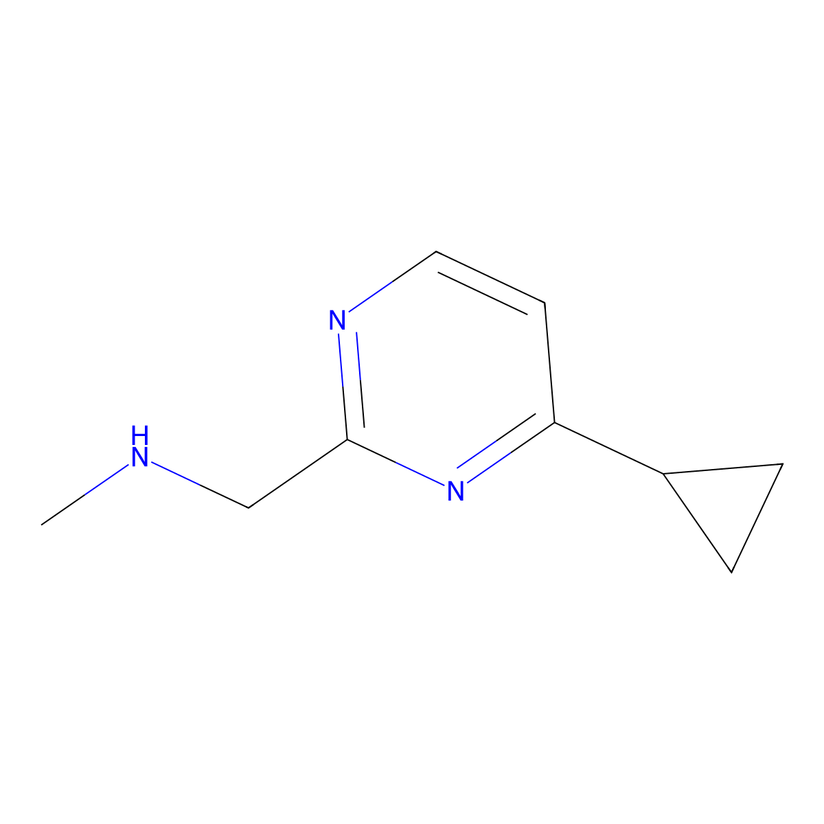 [(4-Cyclopropylpyrimidin-2-yl)methyl](methyl)amine molecular structure, CAS 1340550-29-9