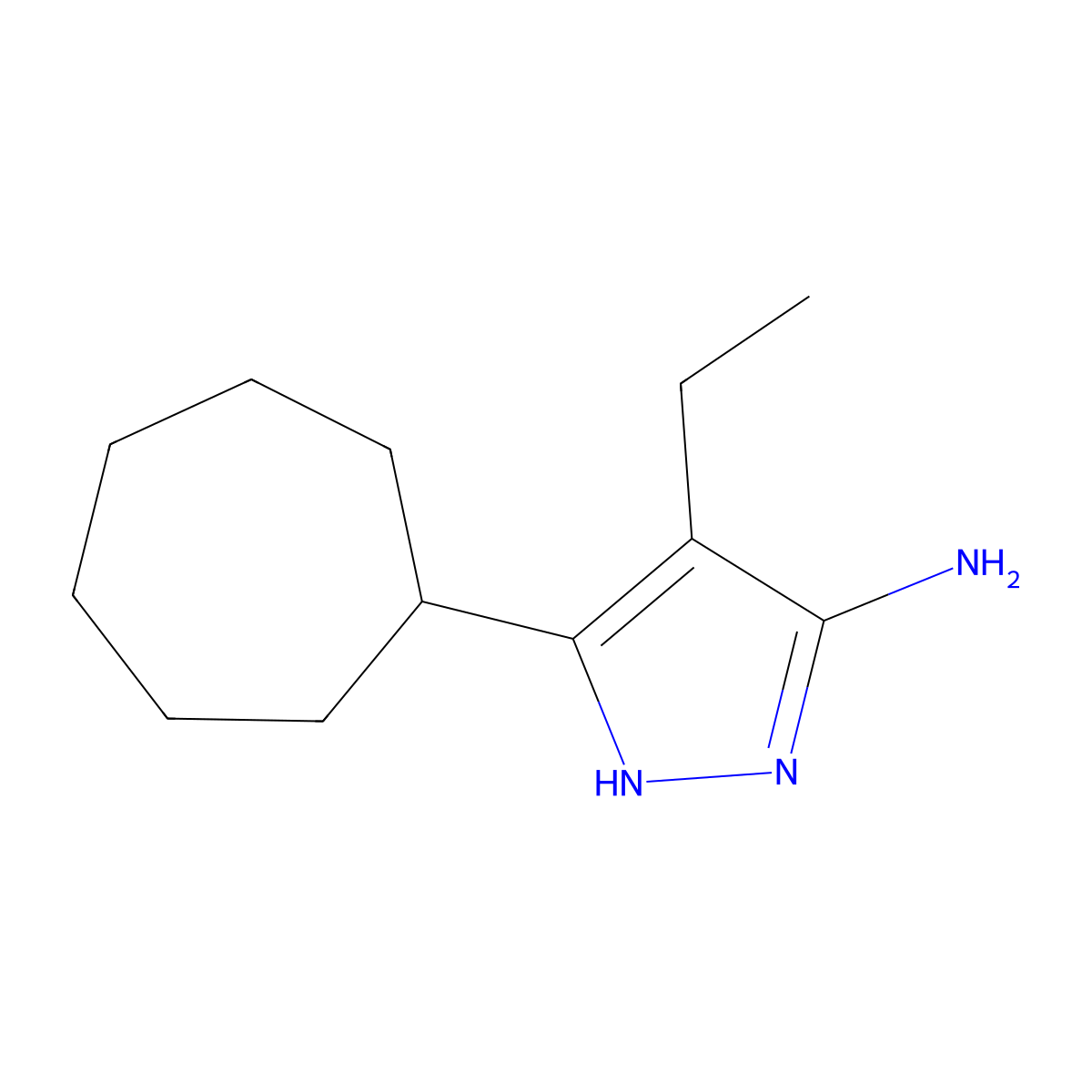 3-Cycloheptyl-4-ethyl-1h-pyrazol-5-amine molecular structure, CAS 1340553-74-3
