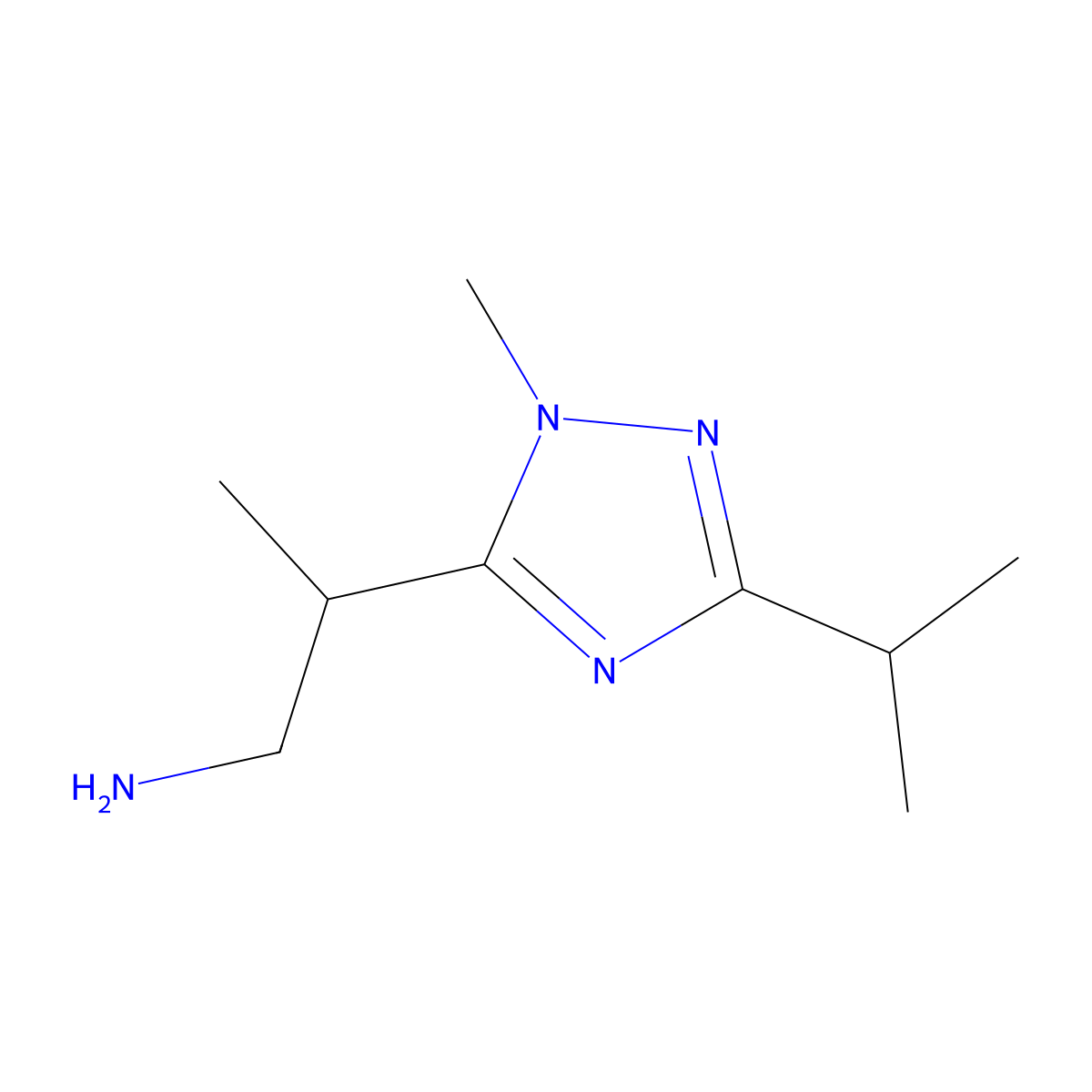 2-(3-Isopropyl-1-methyl-1h-1,2,4-triazol-5-yl)propan-1-amine molecular structure, CAS 1340554-01-9