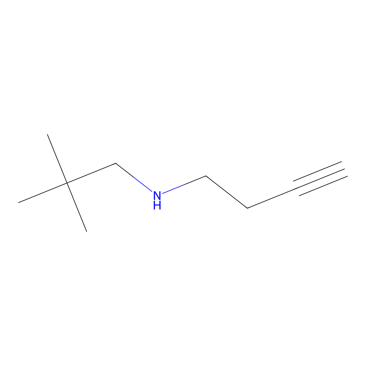 (But-3-yn-1-yl)(2,2-dimethylpropyl)amine molecular structure, CAS 1340554-41-7