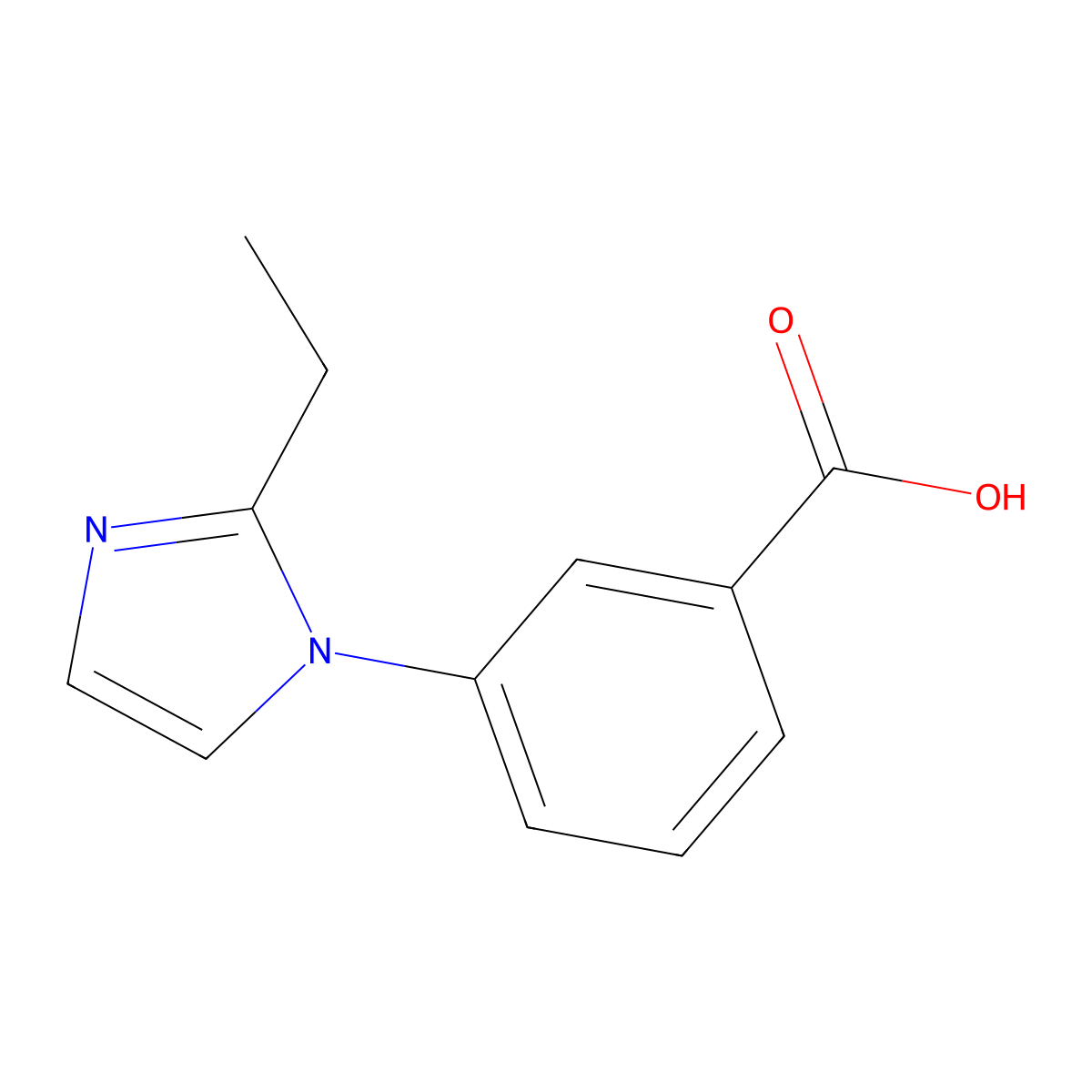 3-(2-ethyl-1H-imidazol-1-yl)benzoic acid molecular structure, CAS 1340554-97-3