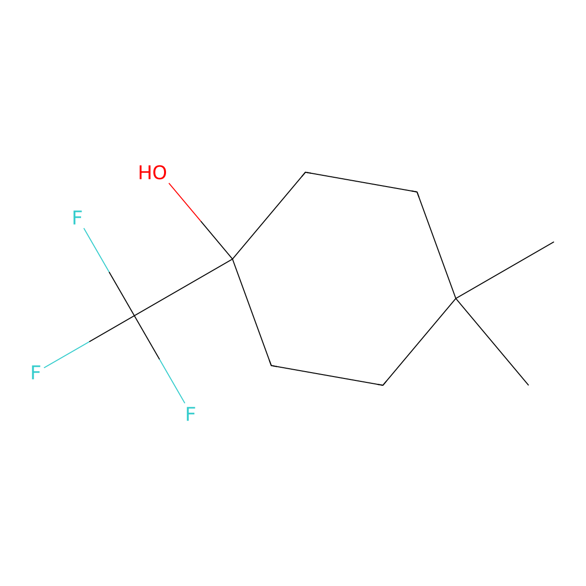 4,4-Dimethyl-1-(trifluoromethyl)cyclohexan-1-ol molecular structure, CAS 1340556-25-3