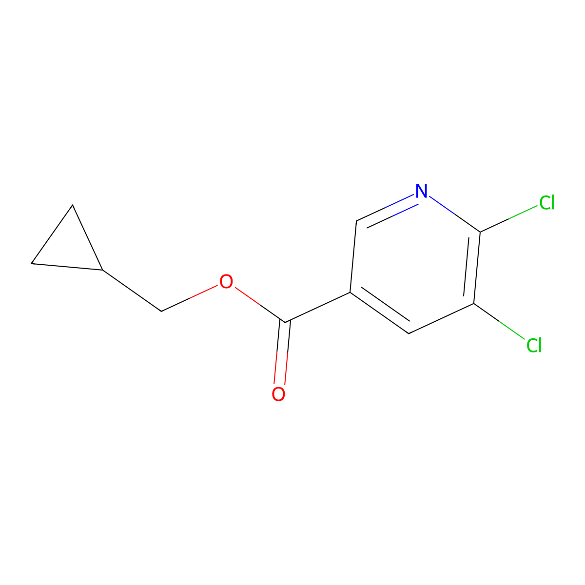 Cyclopropylmethyl 5,6-dichloropyridine-3-carboxylate molecular structure, CAS 1340556-60-6