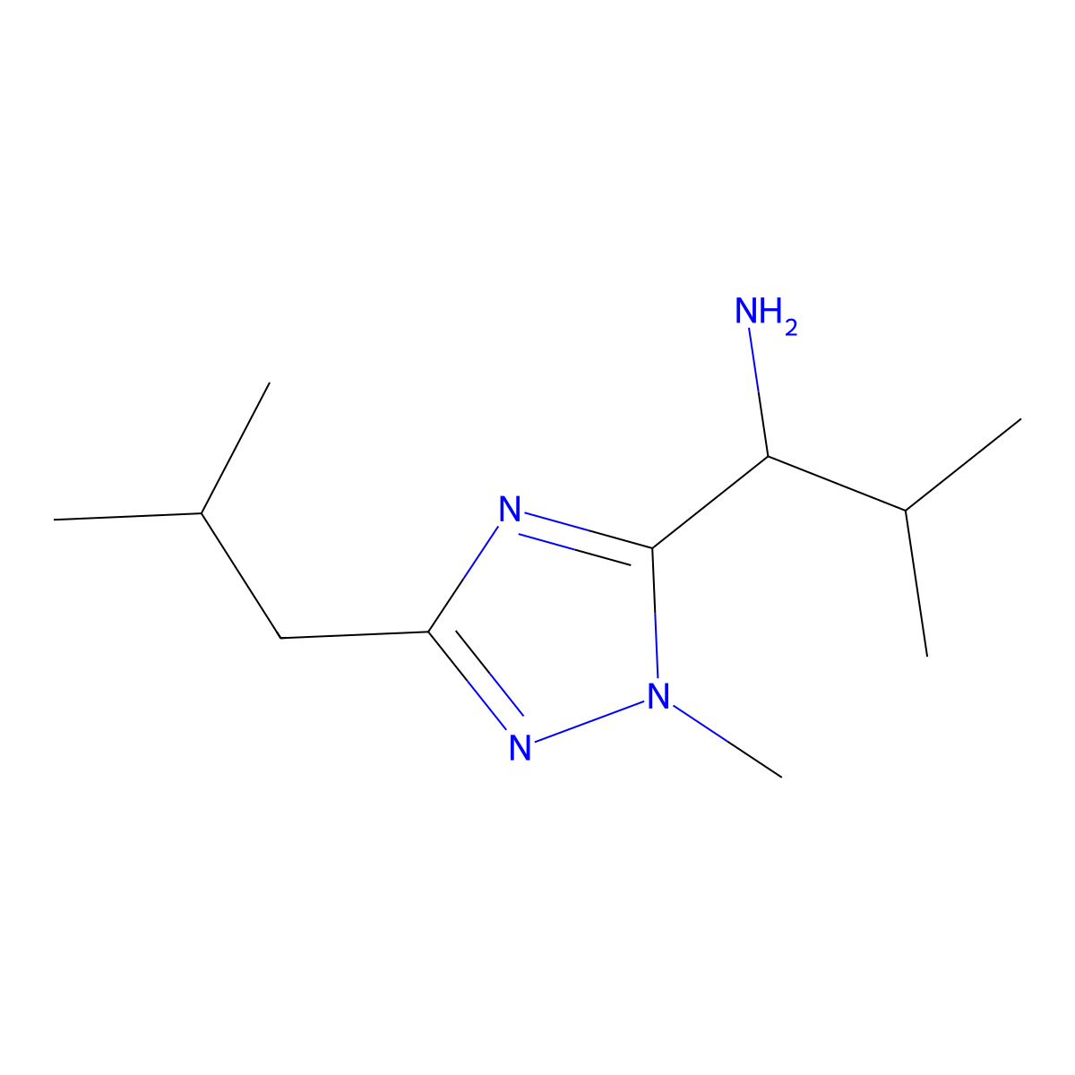 1-(3-Isobutyl-1-methyl-1h-1,2,4-triazol-5-yl)-2-methylpropan-1-amine molecular structure, CAS 1340558-31-7