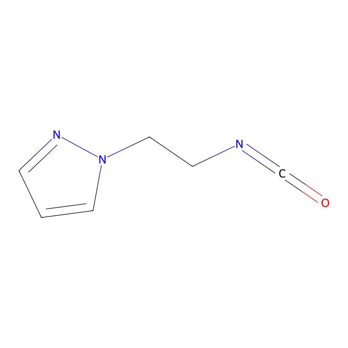 1-(2-isocyanatoethyl)-1H-pyrazole molecular structure, CAS 1340558-74-8